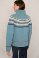 Iris Fairisle Roll Neck Jumper - Denim Blue