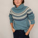 Iris Fairisle Roll Neck Jumper - Denim Blue