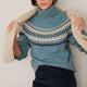 Iris Fairisle Roll Neck Jumper - Denim Blue