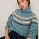 Iris Fairisle Roll Neck Jumper - Denim Blue