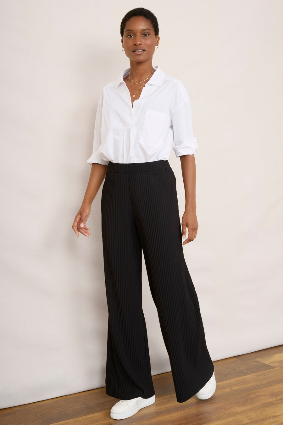 Isla Plisse Trouser - Black