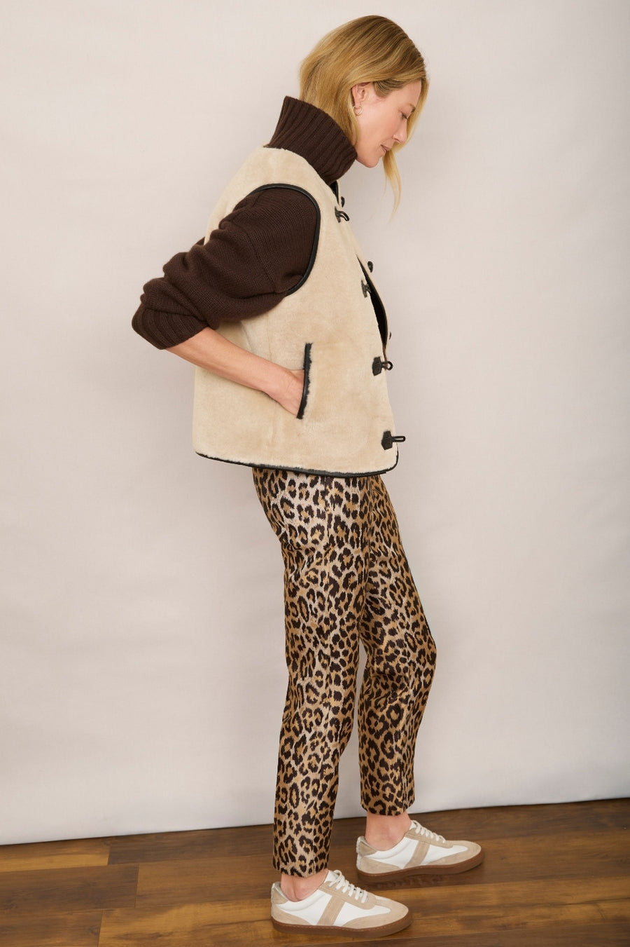 Jacinda Jacquard Trouser - Leopard