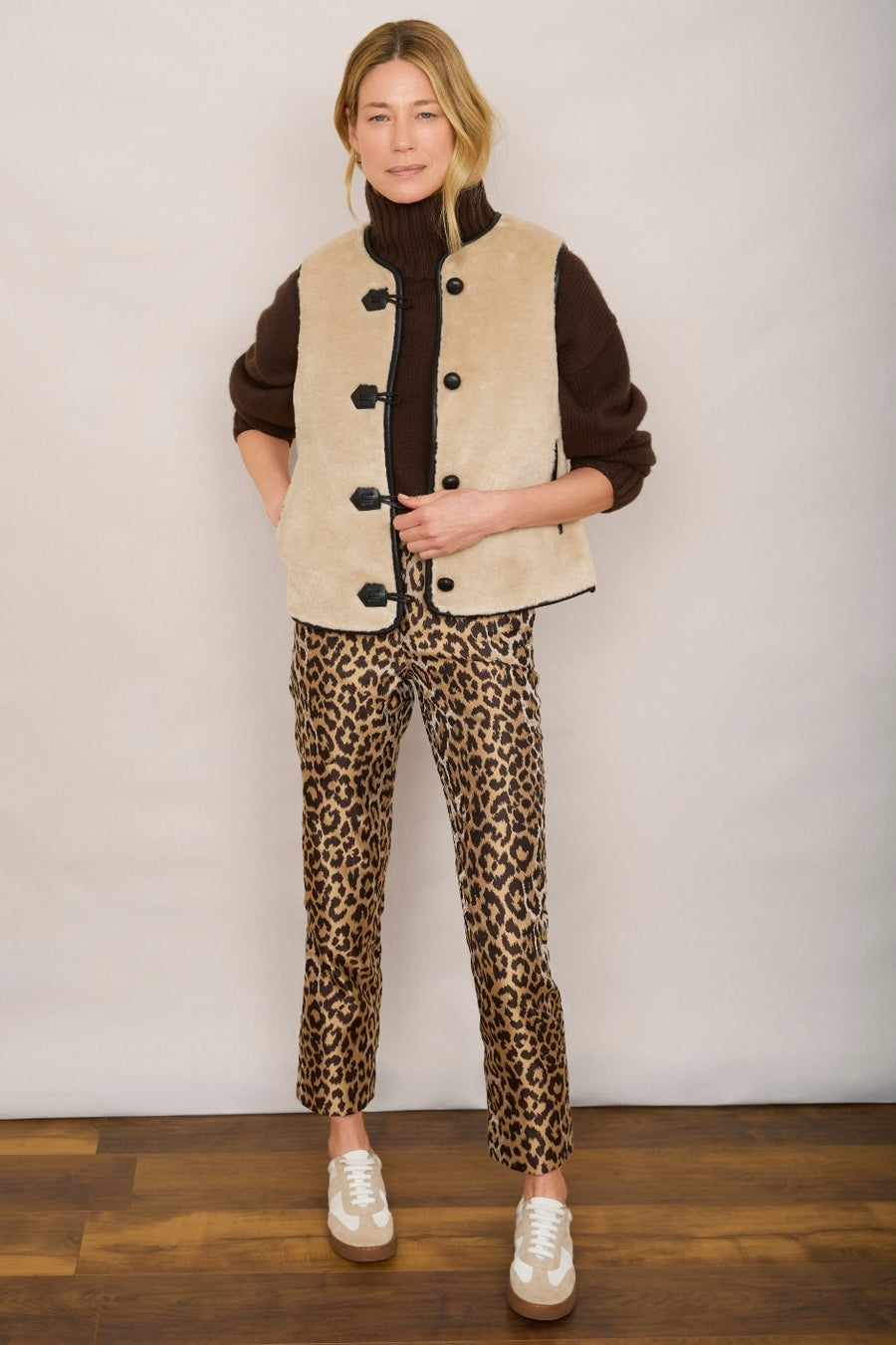 Jacinda Jacquard Trouser - Leopard