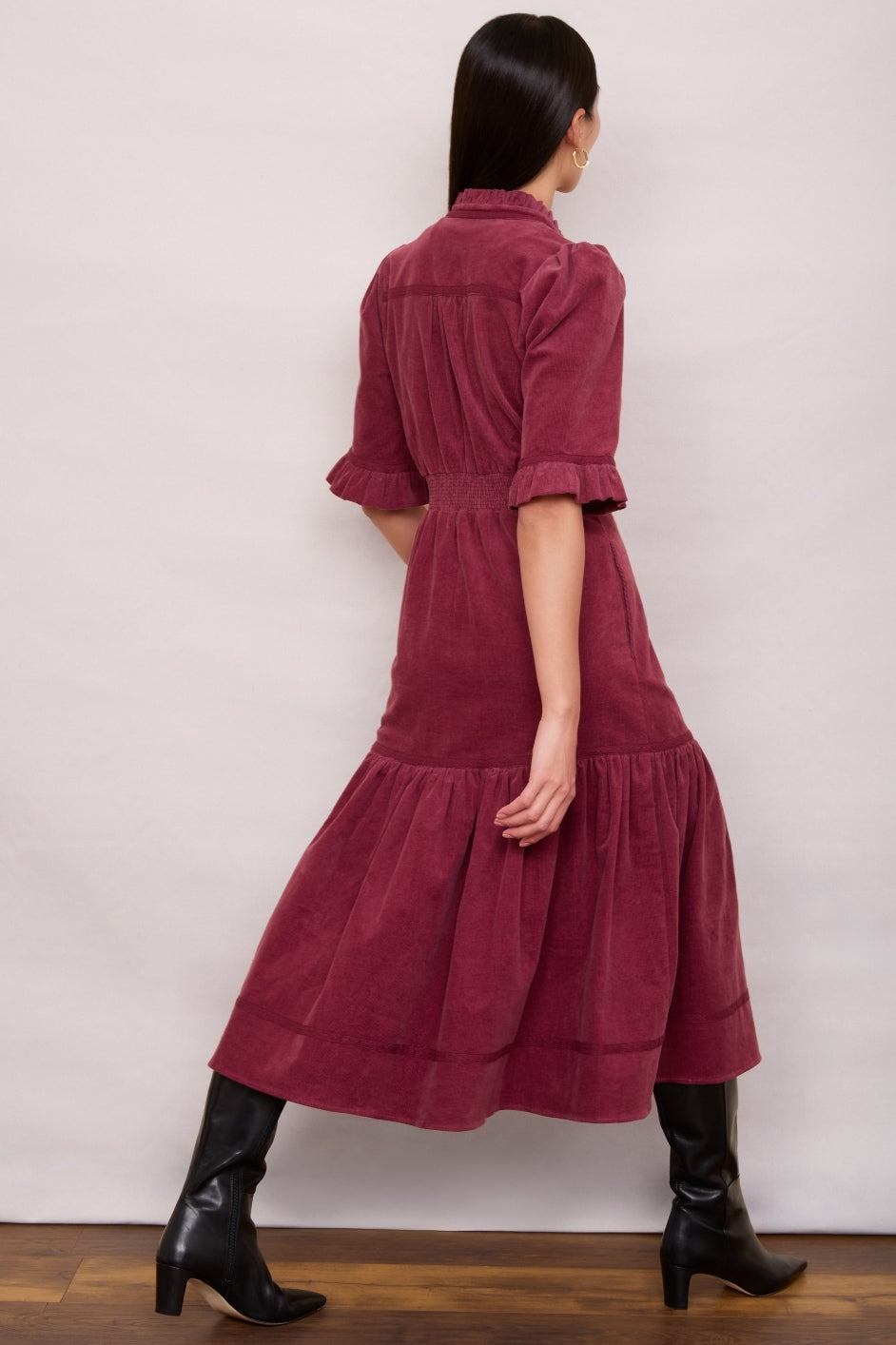 Jodi Cord Dress - Raspberry