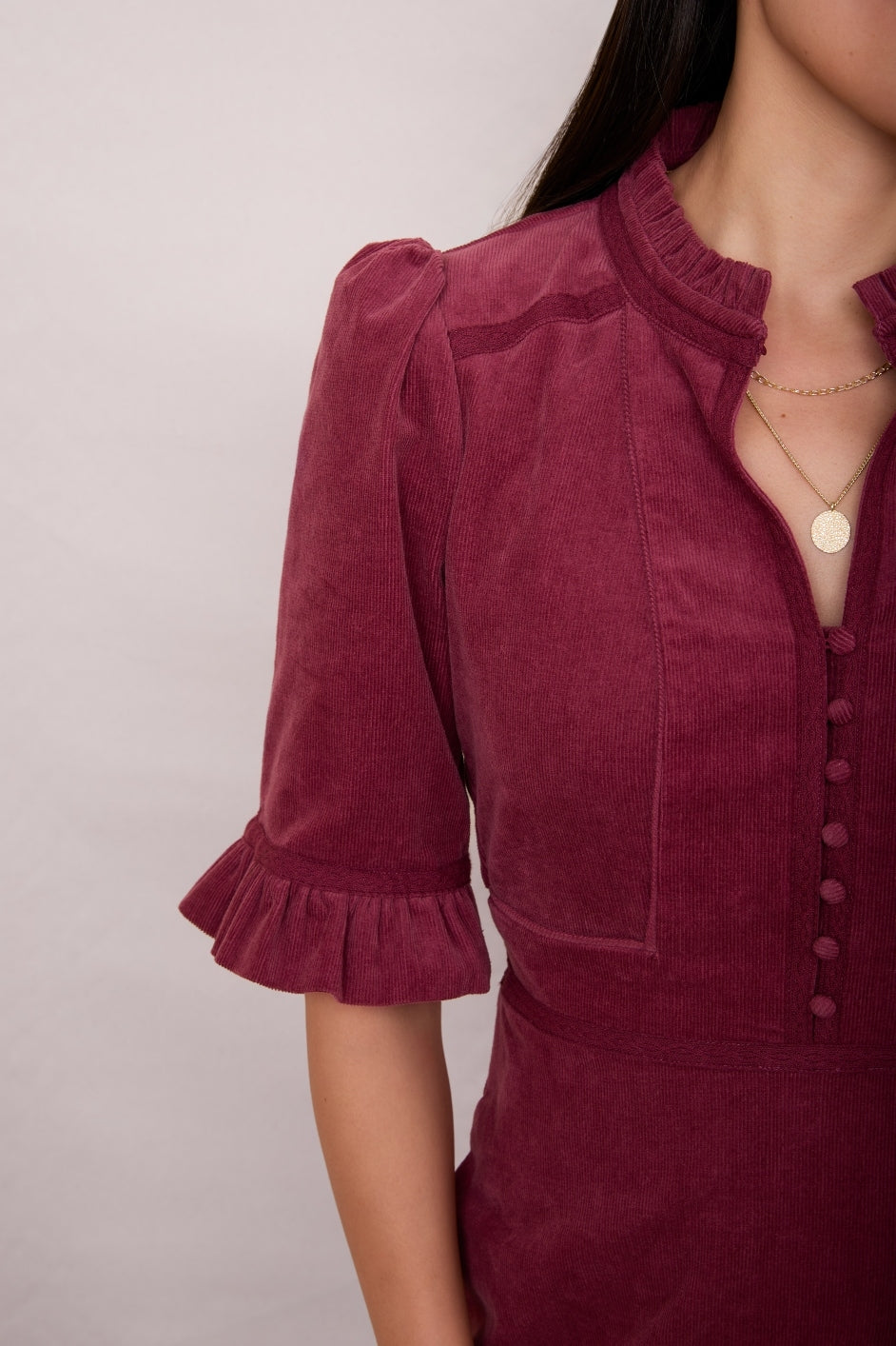 Jodi Cord Dress - Soft Plum