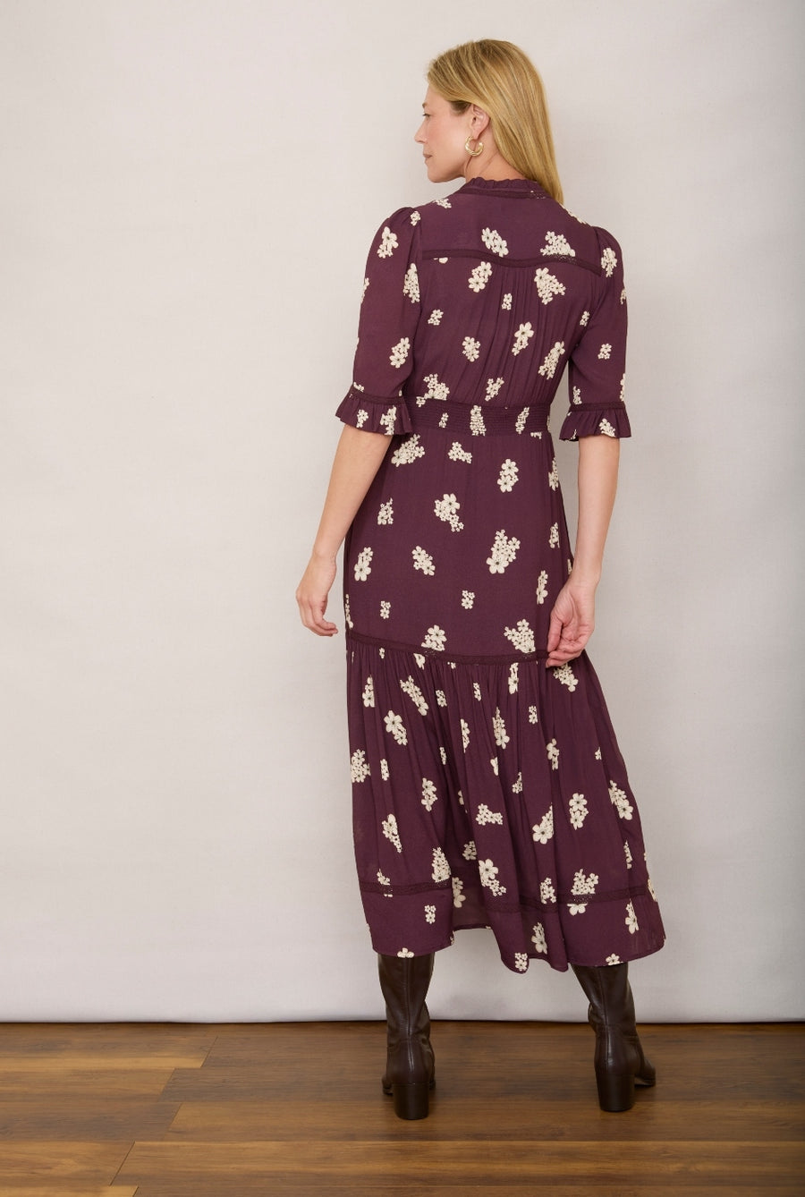 Jodi Dress - Deep Plum Floral