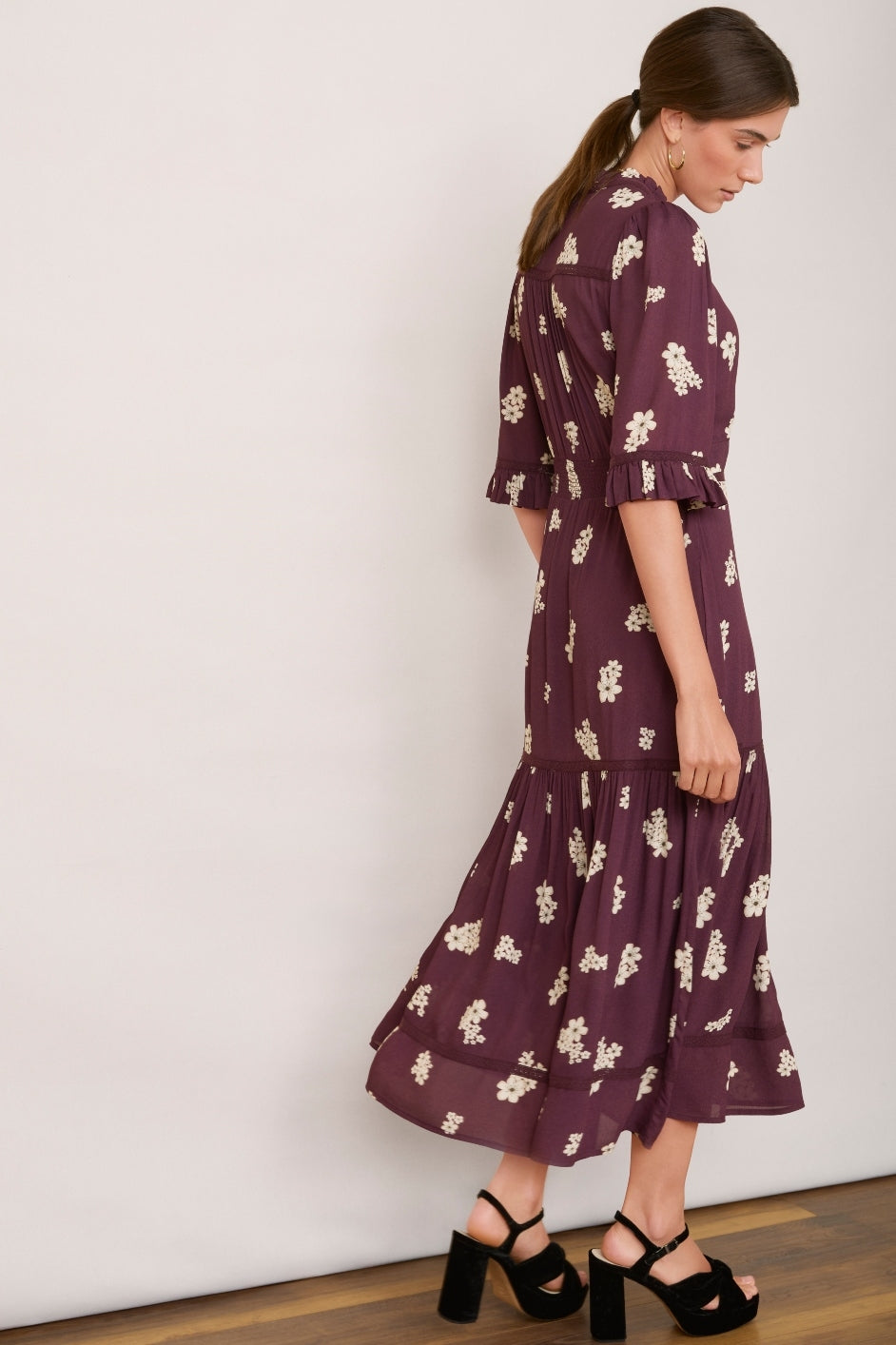 Jodi Dress - Deep Plum Floral