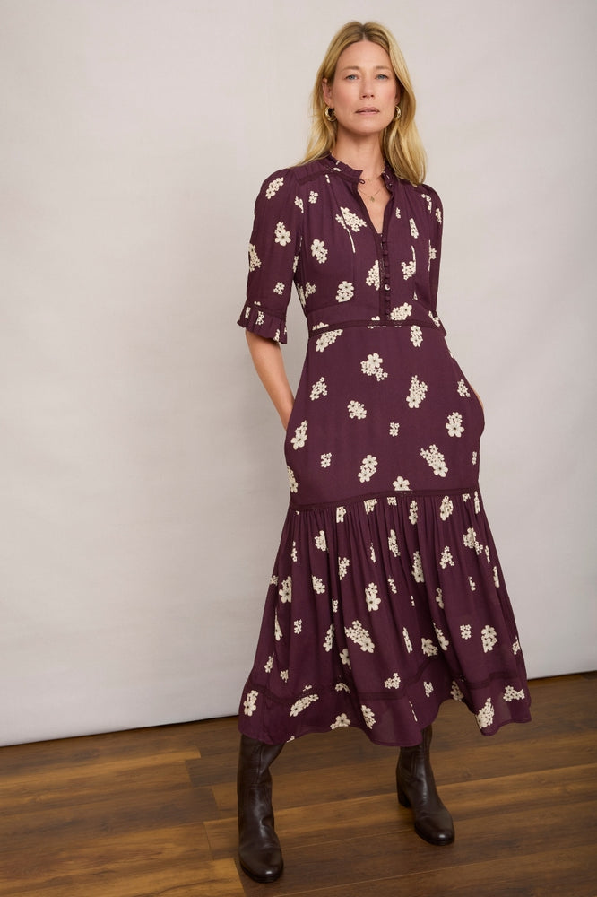 Jodi Dress - Deep Plum Floral