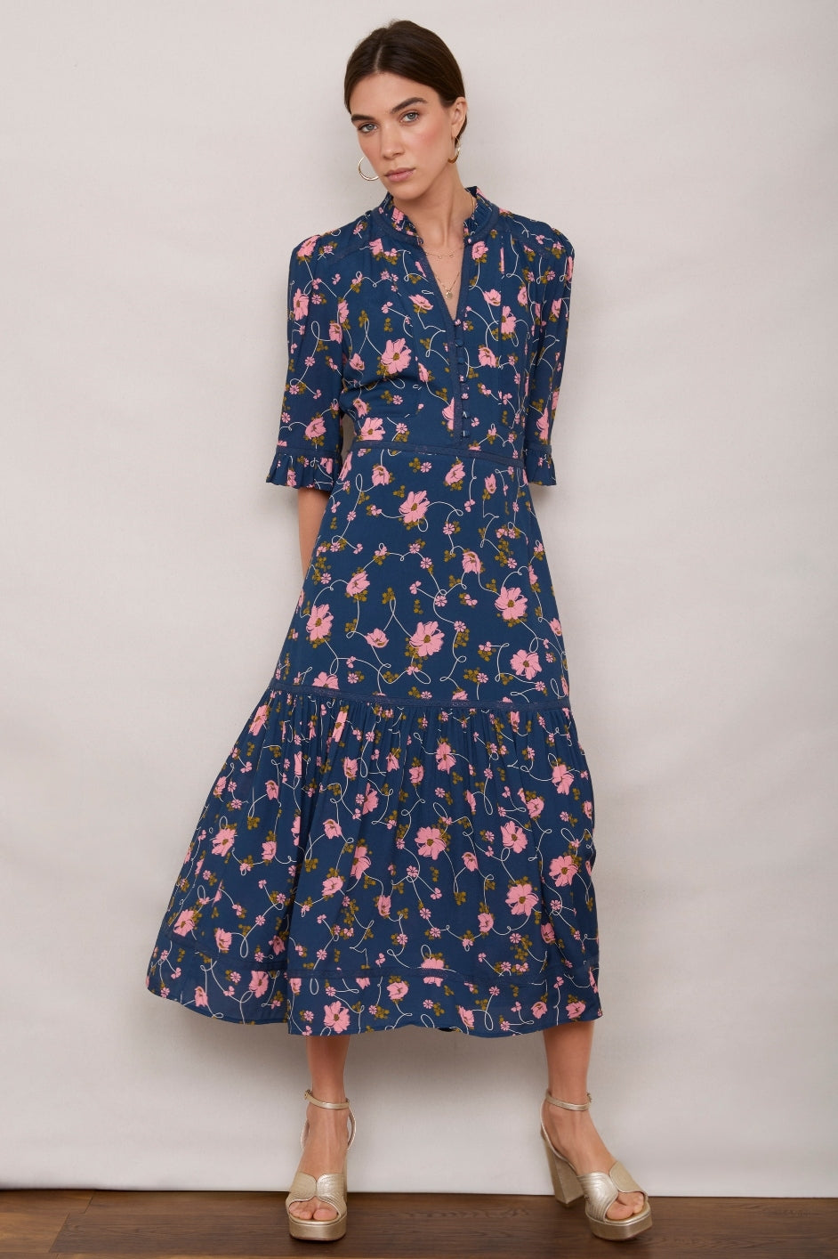 Jodi Dress - Navy Floral