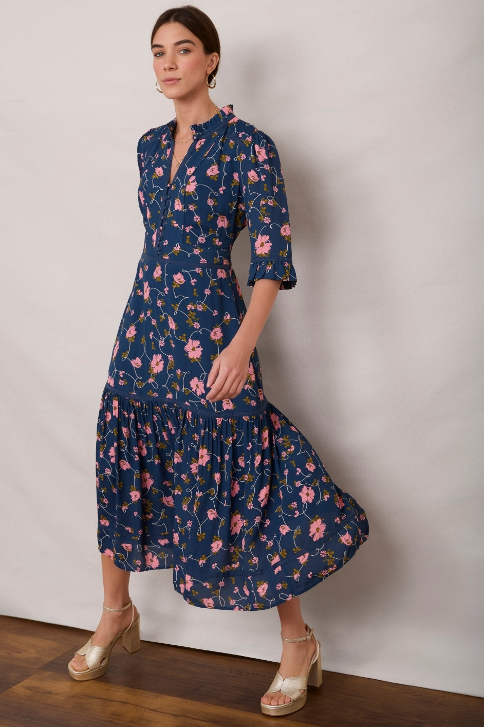 Jodi Dress - Navy Floral