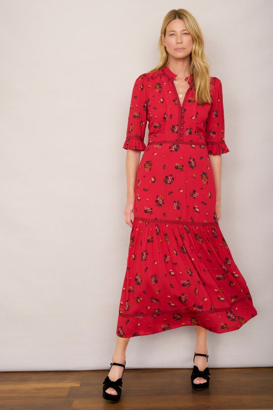 Jodi Dress - Raspberry Floral