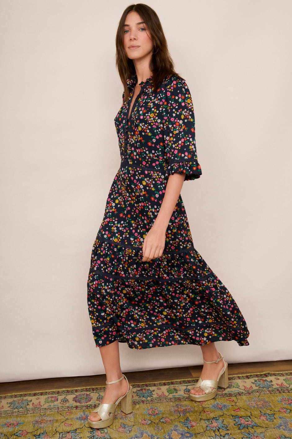 Jodi Floral Dress - Midnight – WYSE London