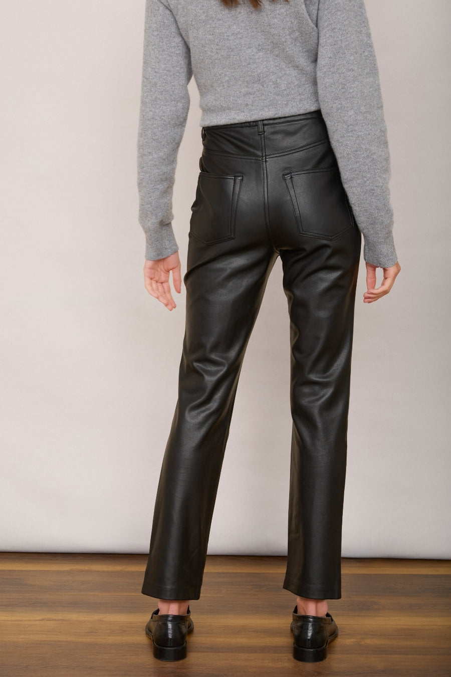 Josie Faux Leather Trouser - Black