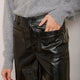 Jules Faux Leather Trouser - Black Crackle