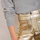 Jules Faux Leather Trousers - Gold