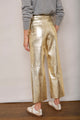 Jules Faux Leather Trousers - Gold