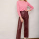 Jules Faux Leather Trousers - Plum