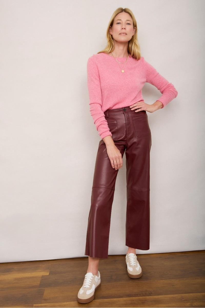 Jules Faux Leather Trousers - Plum