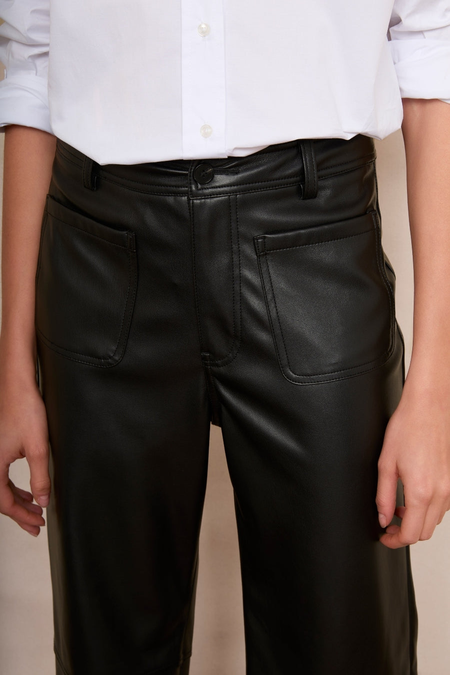 Jules Faux Leather Trousers - Black