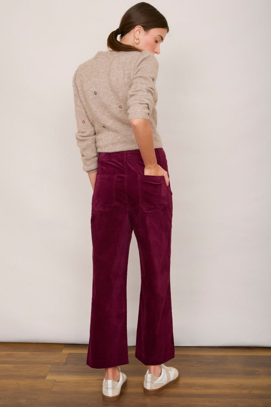 Jules Velvet Trouser - Raspberry