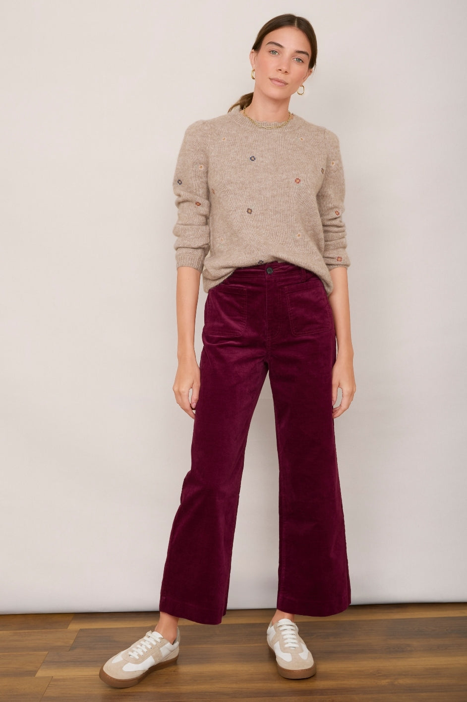 Jules Velvet Trouser - Raspberry