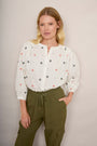 Julia Embroidered Blouse - Ivory/Multi