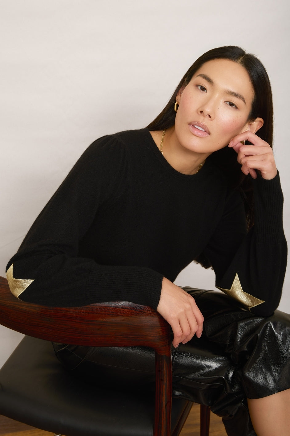 Julieta Patch Jumper - Black/Gold Star