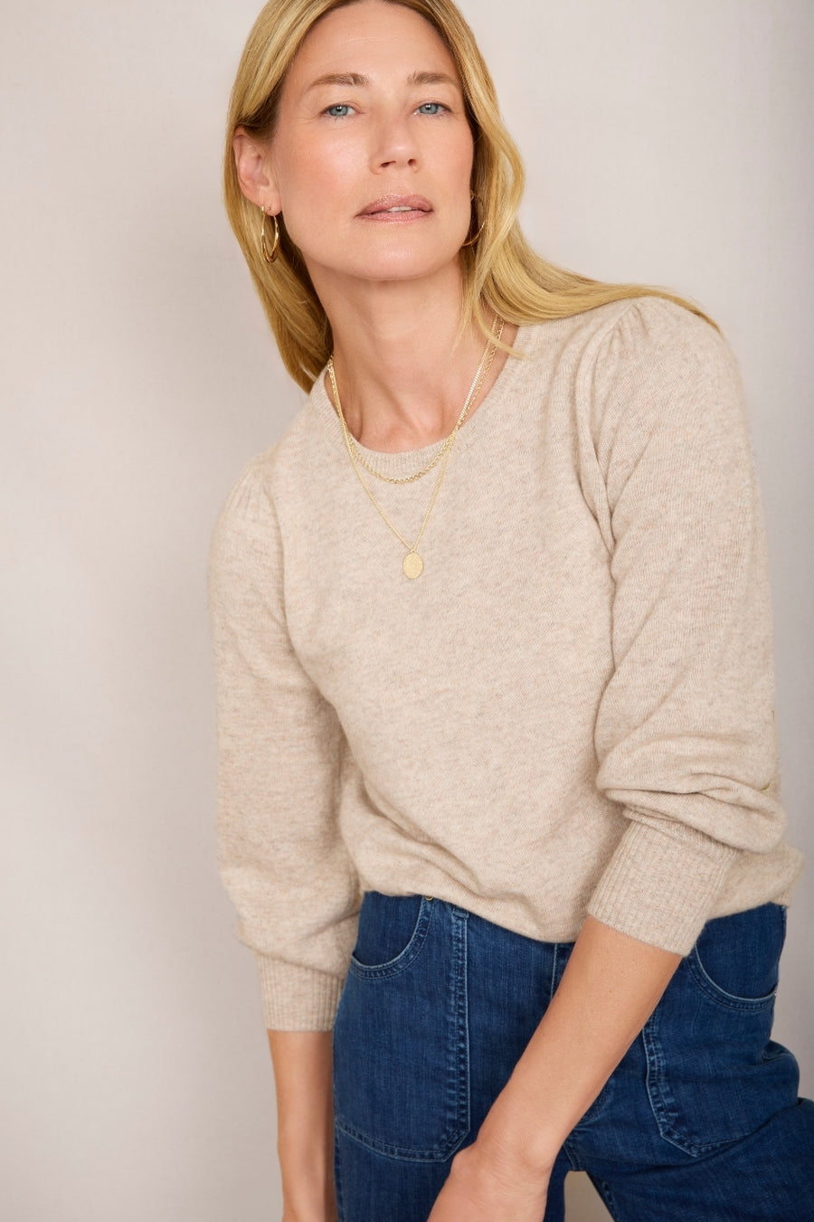 Julieta Patch Jumper - Taupe/Gold Star