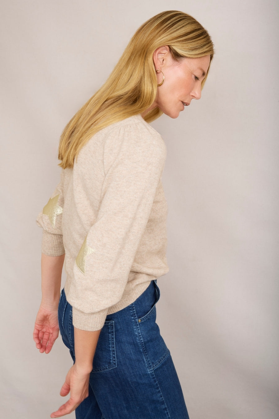 Julieta Patch Jumper - Taupe/Gold Star