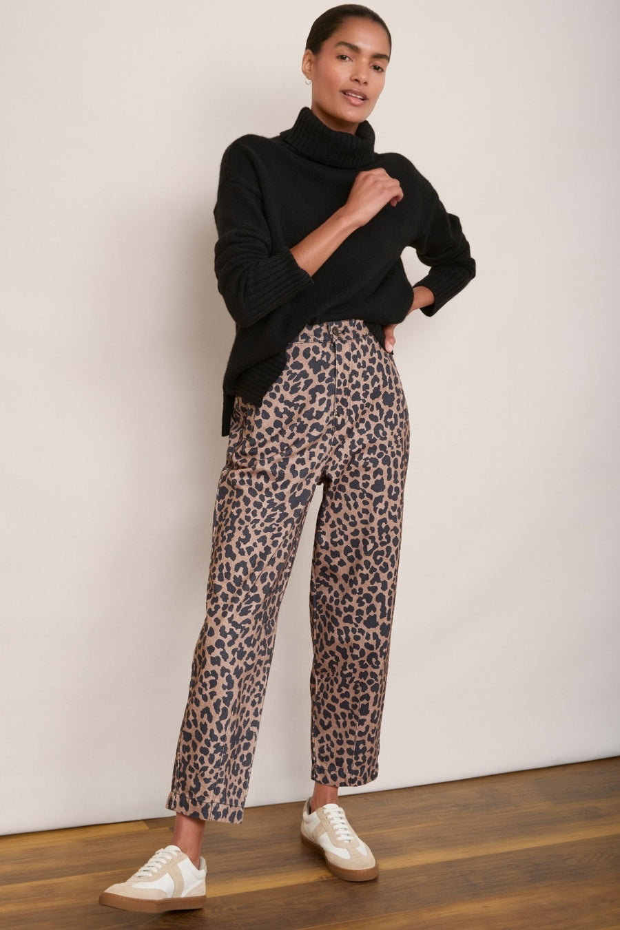 Junie Barrel Leg Jean - Leopard