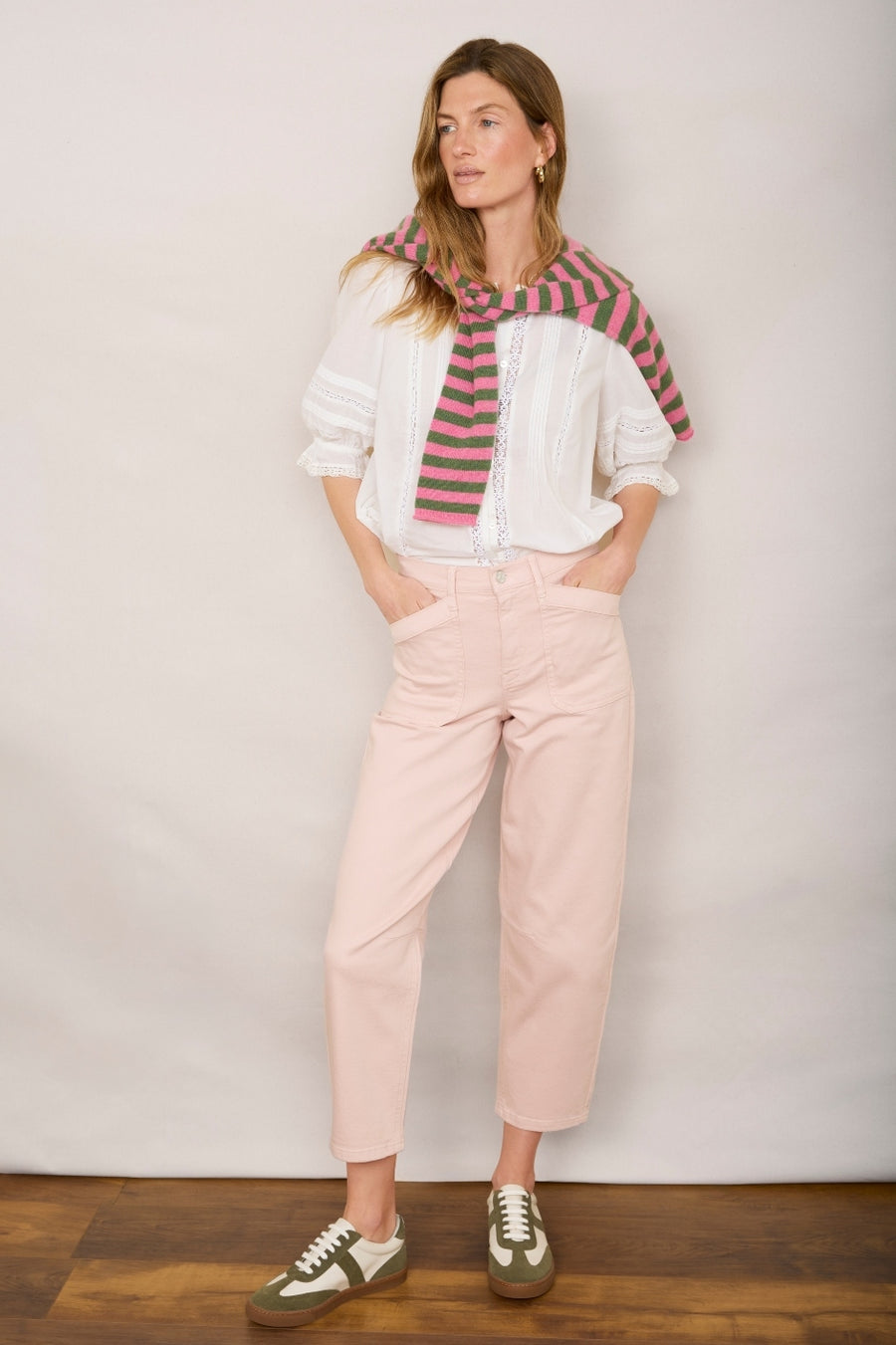 Kaya Cargo Barrel Jean - Candy Floss Pink