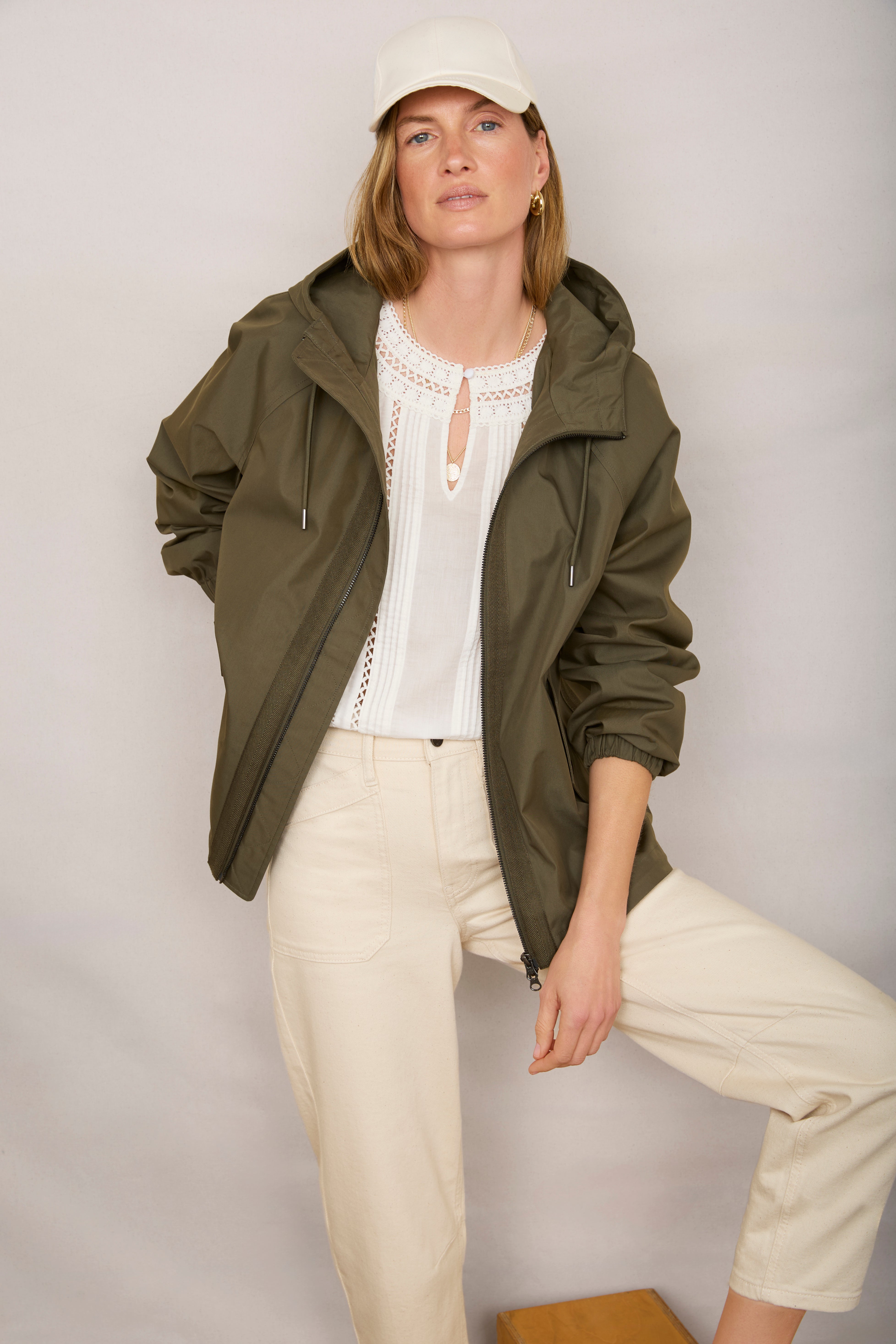 Colette Waterproof Rain Jacket - Olive Green