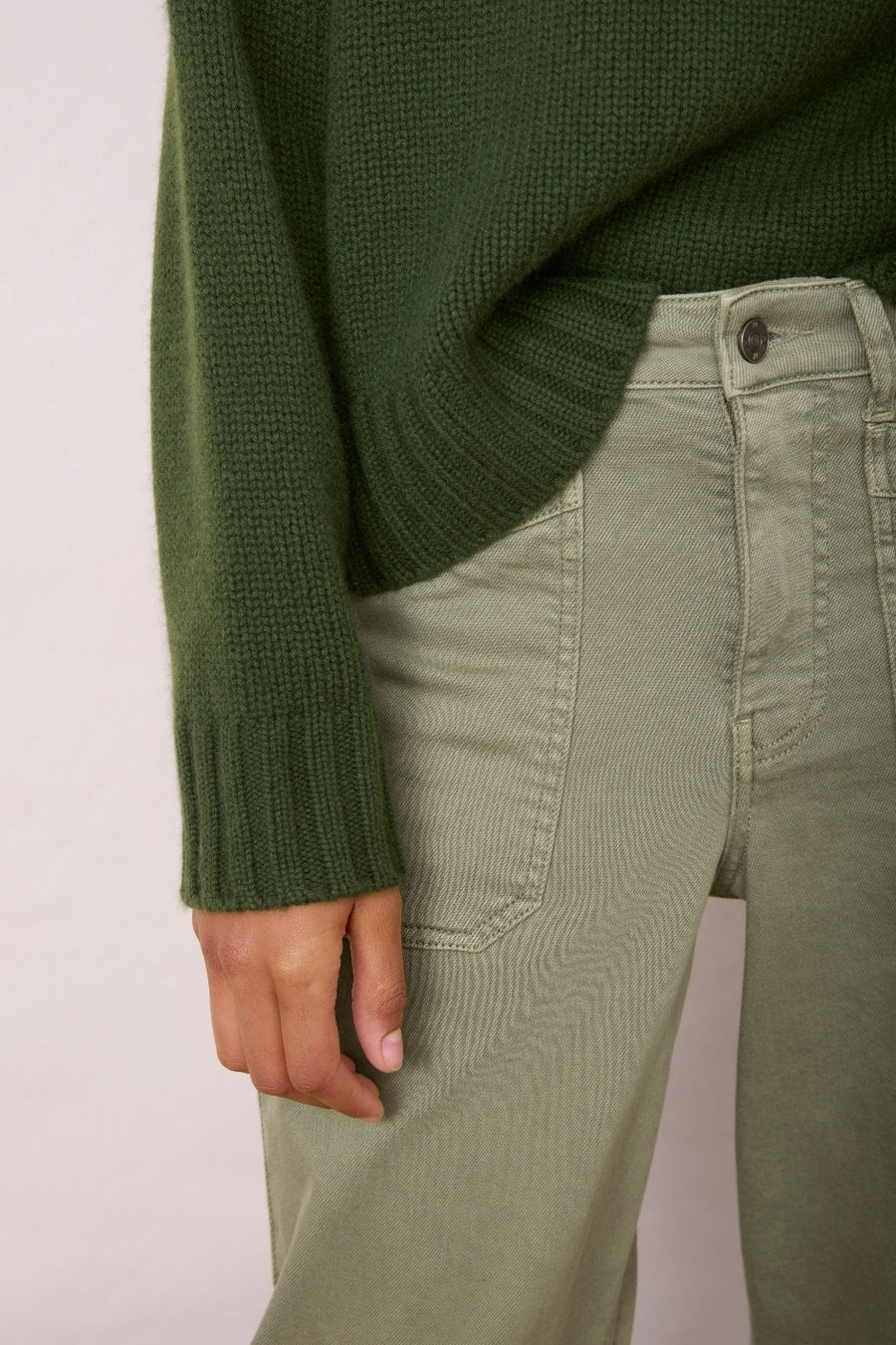 Kaya Cargo Barrel Jean - Olive Green