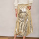 Lateisha Faux Leather Skirt - Gold Crackle