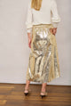 Lateisha Faux Leather Skirt - Gold Crackle