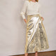 Lateisha Faux Leather Skirt - Gold Crackle