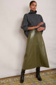 Lateisha Faux Leather Skirt - Olive Patent