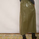 Lateisha Faux Leather Skirt - Olive Patent