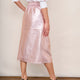 Lateisha Faux Leather Skirt - Pink Metallic