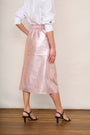 Lateisha Faux Leather Skirt - Pink Metallic