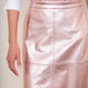 Lateisha Faux Leather Skirt - Pink Metallic