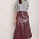 Lateisha Faux Leather Skirt - Plum Patent