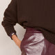 Lateisha Faux Leather Skirt - Plum Patent