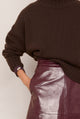 Lateisha Faux Leather Skirt - Plum Patent