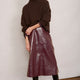 Lateisha Faux Leather Skirt - Plum Patent