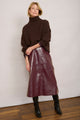 Lateisha Faux Leather Skirt - Plum Patent