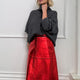 Lateisha Faux Leather Skirt - Red Metallic