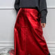 Lateisha Faux Leather Skirt - Red Metallic