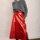 Lateisha Faux Leather Skirt - Red Metallic