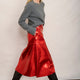 Lateisha Faux Leather Skirt - Red Metallic